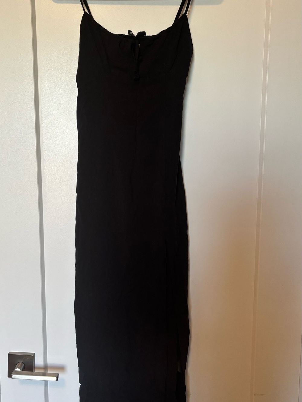 Divided Black Spaghetti Strap Maxi Dress